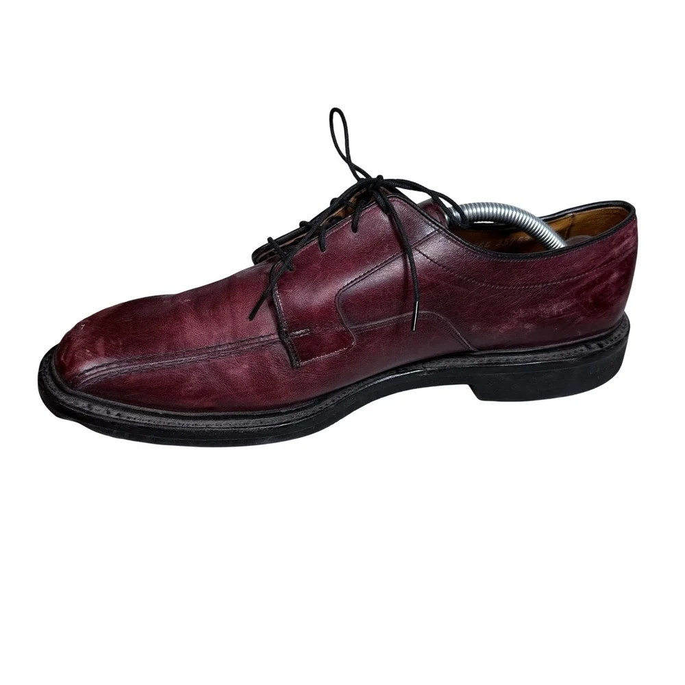 Allen Edmonds Benton Derby Mens 10.5 EEE Burgundy Leather Split Toe Oxford 5971